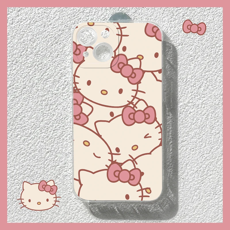 【透明满屏凯迪】手机壳直边透明苹果15防摔iphone15带手环可爱
