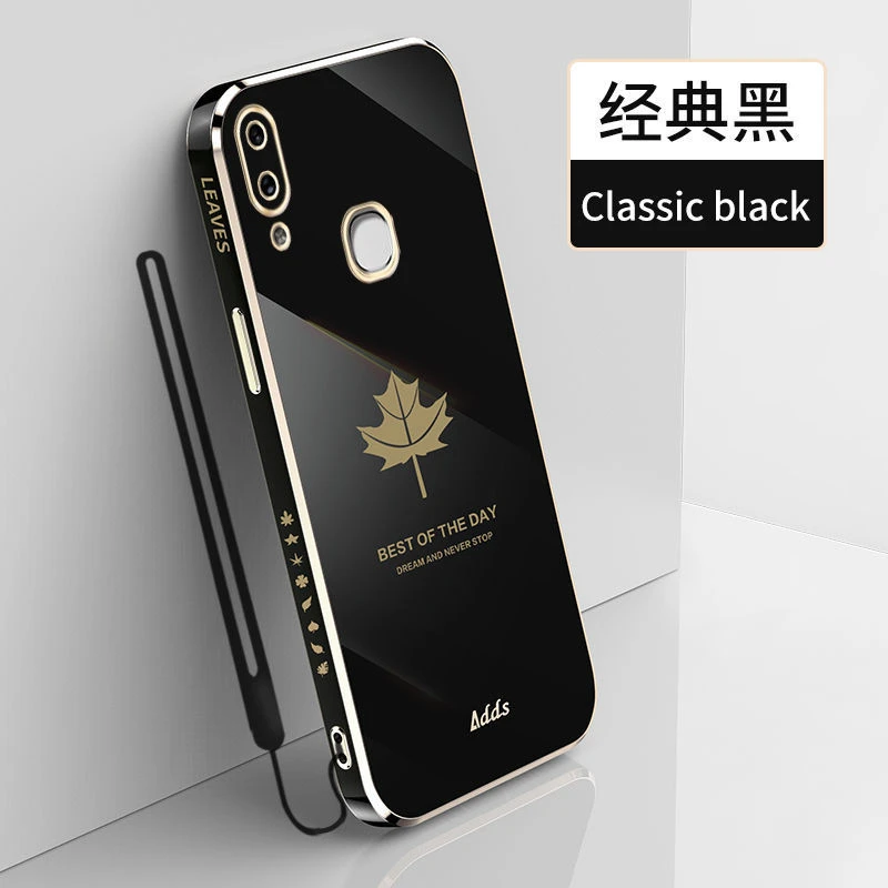 vivox21手机壳网红新款电镀枫叶直边超薄软壳x21a防摔全包硅胶套