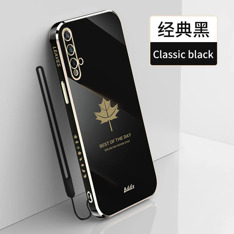 华为荣耀20手机壳Honor20s直边枫叶电镀软硅胶YAL-AL00防摔保护套
