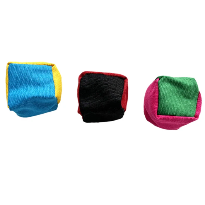 彩色沙包 儿童丢沙包 幼儿园 学生带颜色 加厚帆布沙包 拼色 双色