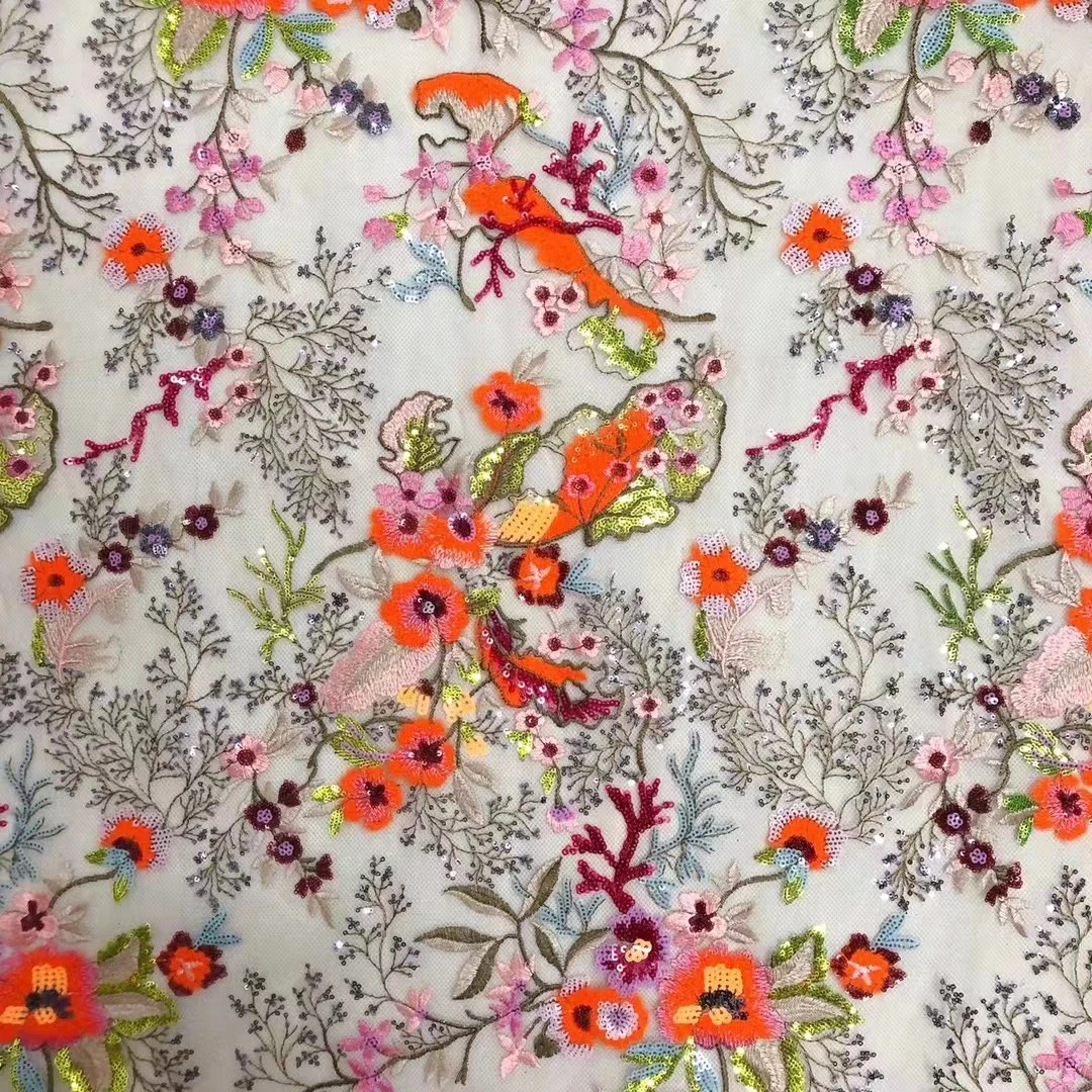 7号欧美大牌范定制亮片刺绣布料