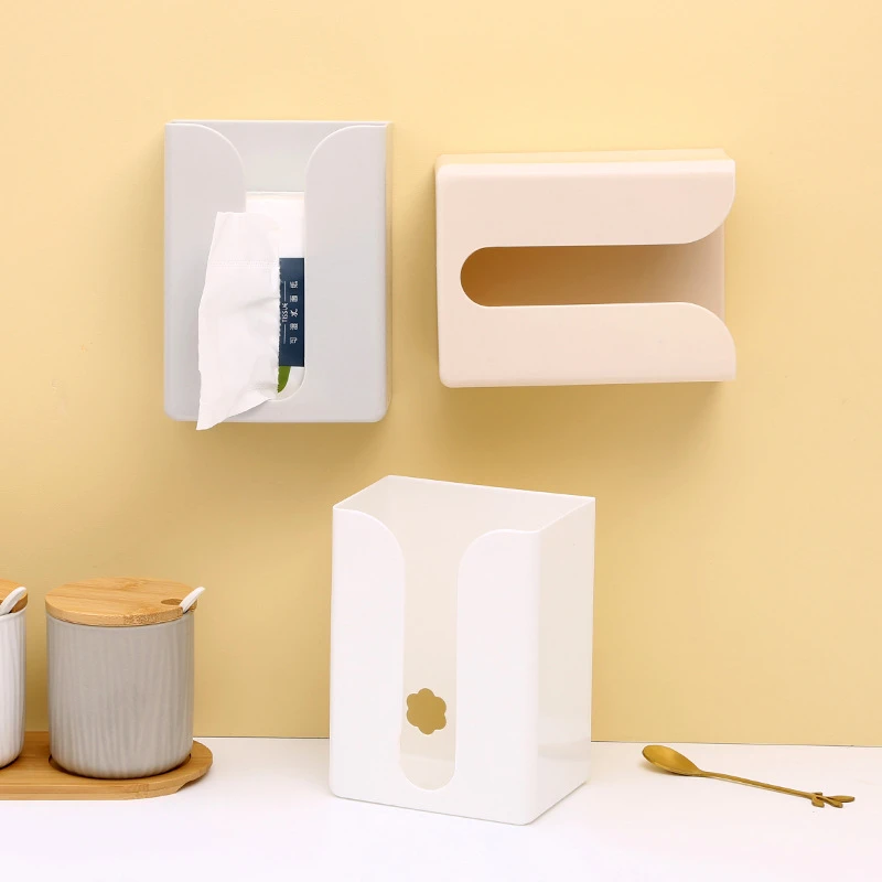 纸巾盒无痕贴厨房收纳抽纸盒卫生间壁挂式纸巾盒家用纸盒抽纸篓