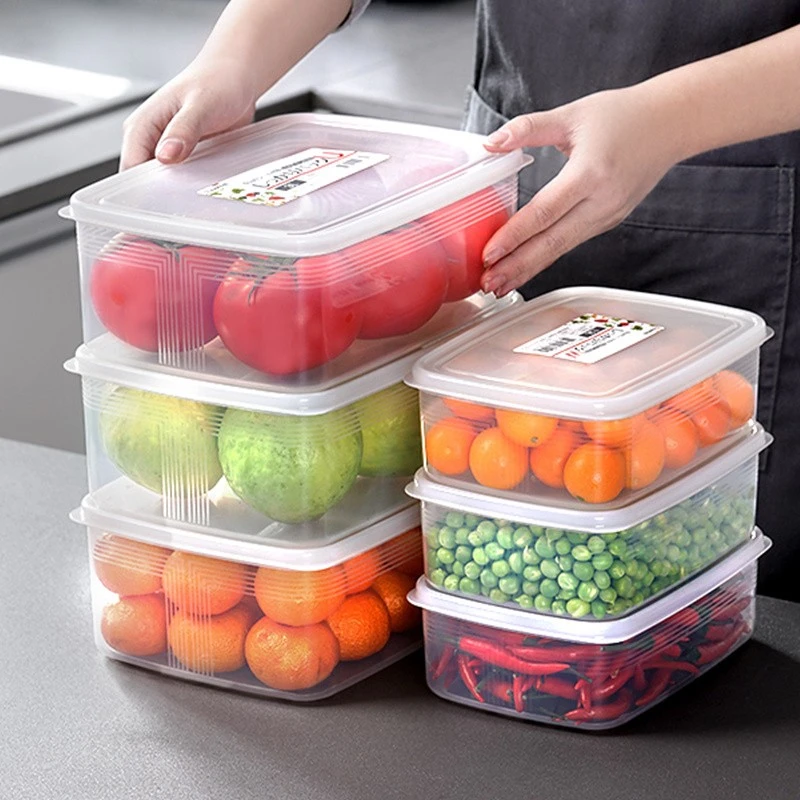 日本进口保鲜盒冰箱食品收纳盒密封盒塑料盒长方形冷冻冷藏防串味