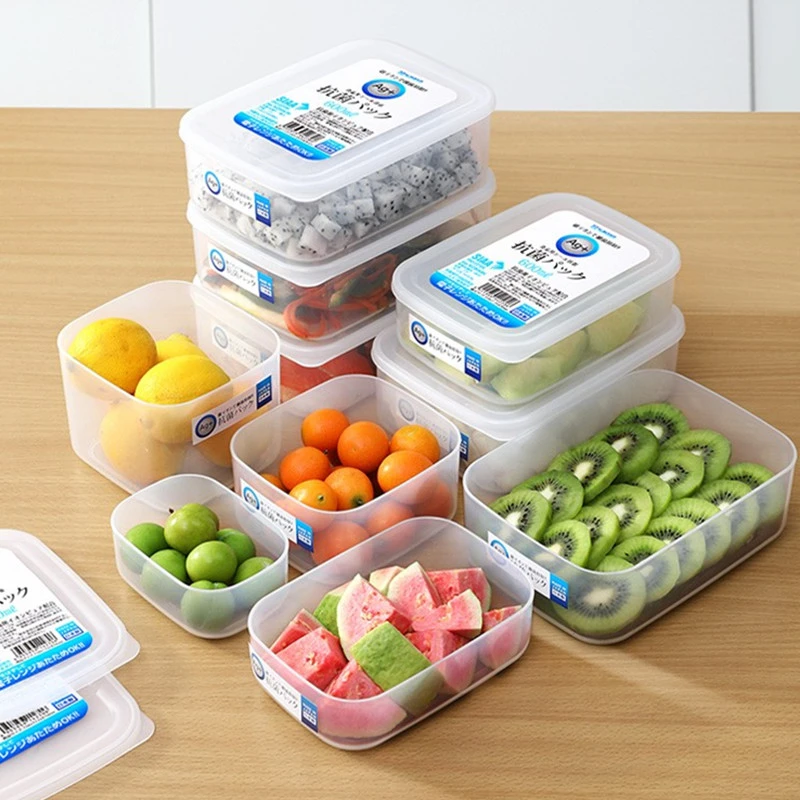 日本进口冷冻抗菌保鲜盒密封透明食品级耐热微波功能食品收纳盒