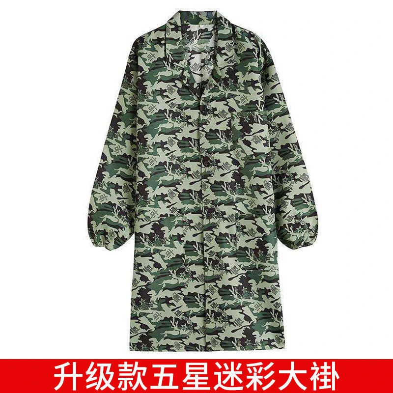 男士迷彩大褂系扣正穿衣工作服（100——200斤）