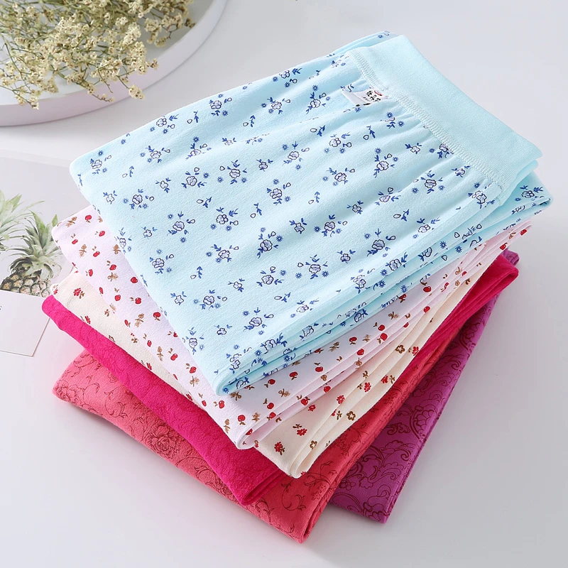 妈妈老式中老年宽松全棉纯棉印花100棉高腰秋裤衬裤线裤