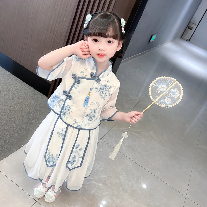 汉服女童夏季古风超仙2023新款儿童中国风民族服装改良唐装公主裙