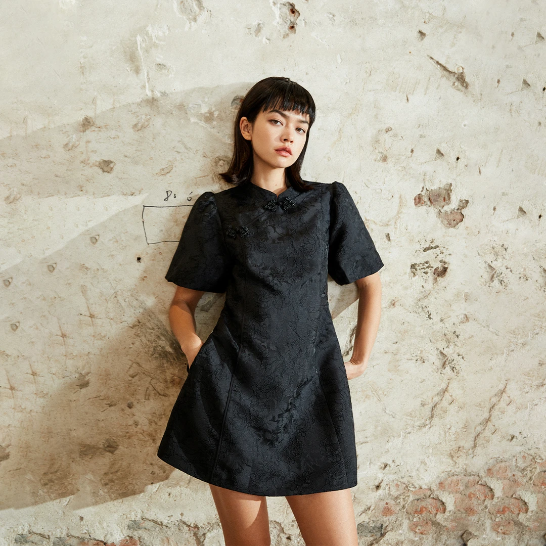 晶咕晶咕大码女装新中式国风改良旗袍连衣裙女2022夏新款显瘦裙子