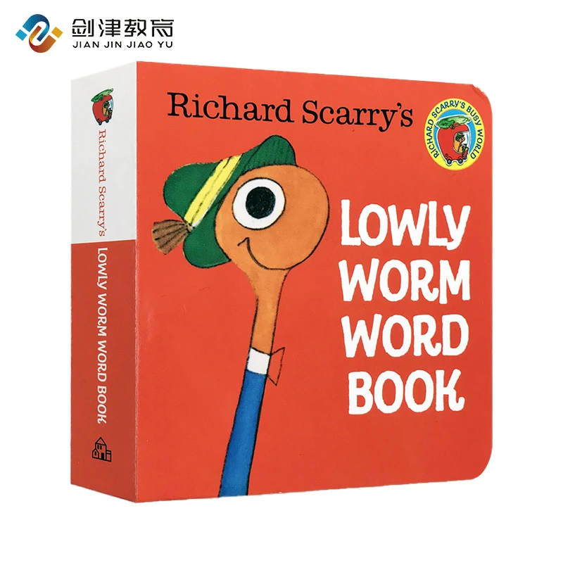 英文绘本Lowly Worm Word Book幼儿初级阶段词汇单词启蒙纸板书机