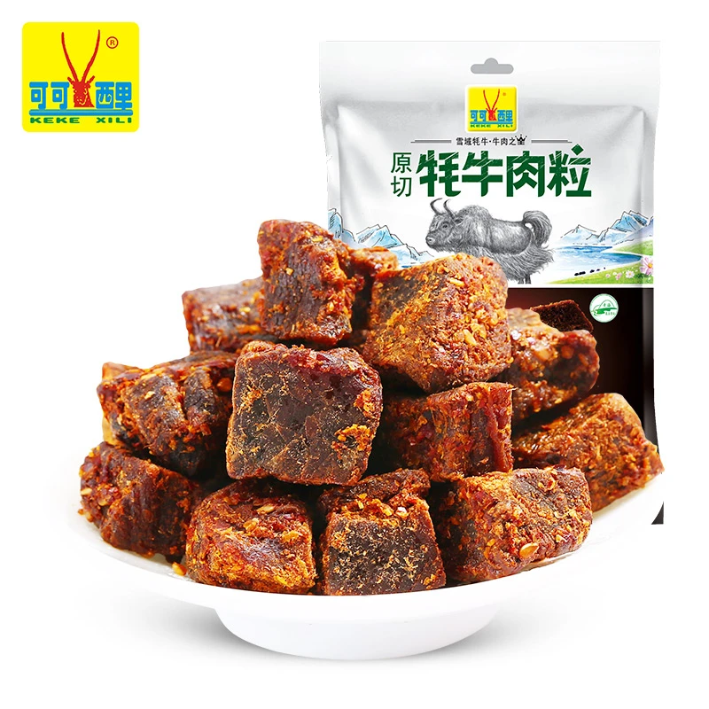 可可西里手工原切牦牛肉粒风干牛肉150克原味五香味牛肉粒零食