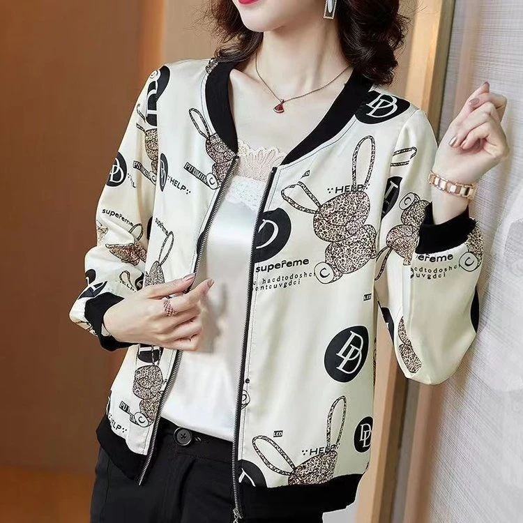 春休闲季新款薄款百搭外套女外搭棒球服短款大码宽松长袖