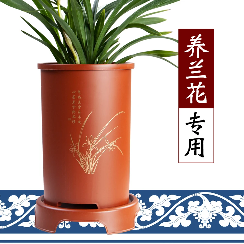 2021新款兰花盆仿陶树脂君子兰专用花盆特大清仓塑料室内花卉盆栽