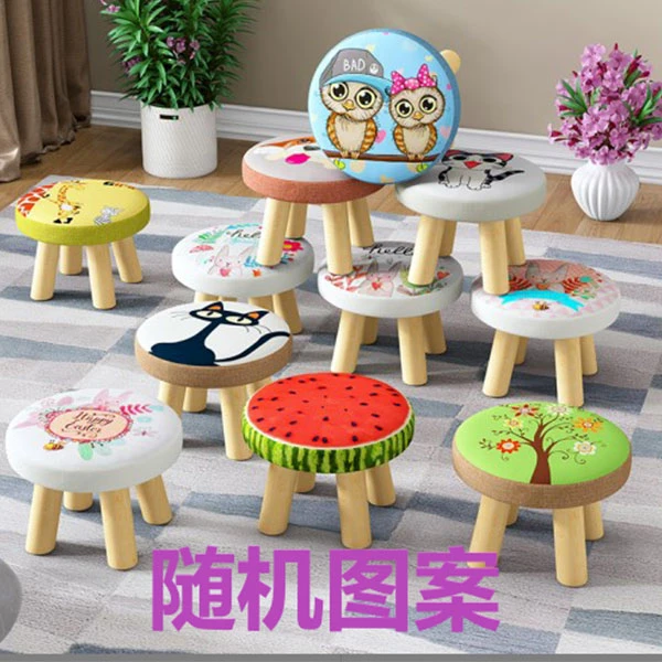 实木腿蘑菇凳多种颜色小凳家用矮凳卡通可爱创意圆凳时尚板凳小孩