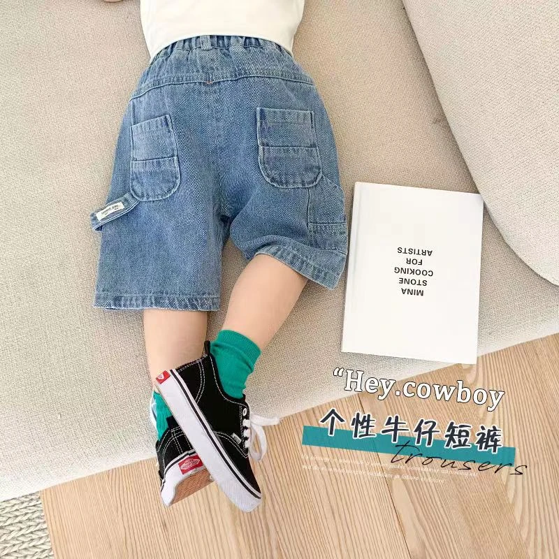 儿童夏装男童牛仔短裤外穿薄宝宝五分裤2025新款小童夏季宽松裤子