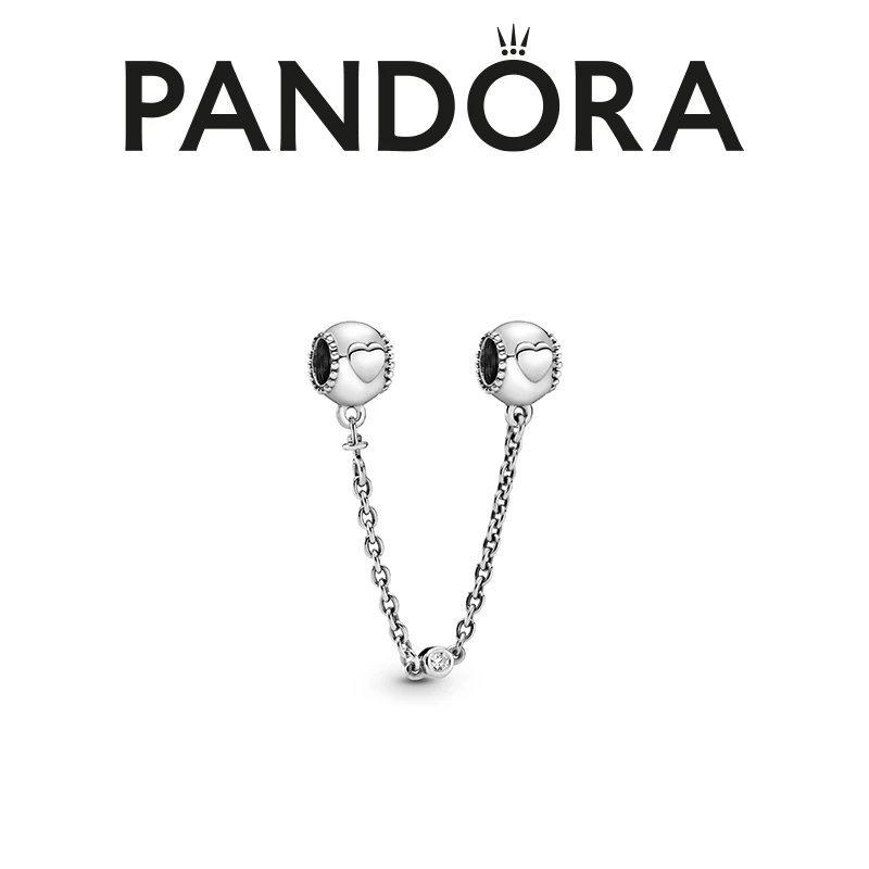 PANDORA/潘多拉 925银银制品 浮雕爱心安全链【双11狂欢购