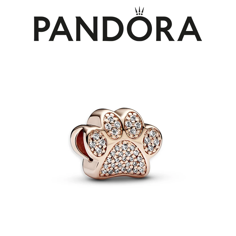 PANDORA/潘多拉 合金合成锆石吊坠 金色闪耀爪印串饰