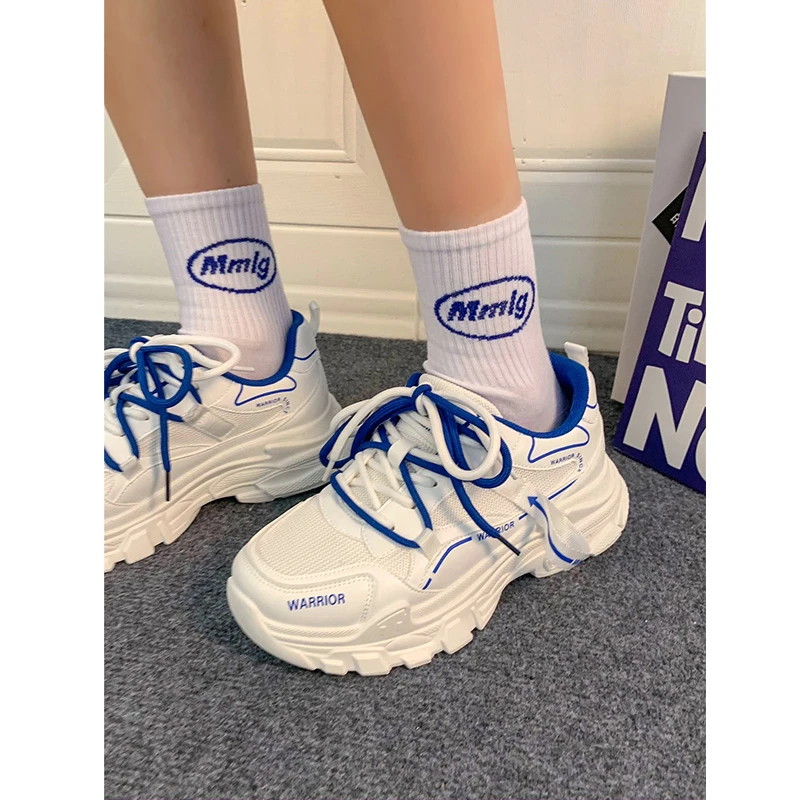 回力女鞋新款老爹鞋夏季薄款百搭时尚学生厚底网面透气休闲运动鞋