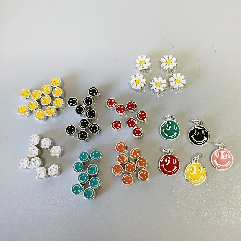 LOVE OVER GOLD/比金坚 吊坠925银珐琅 彩色雏菊微笑隔珠笑脸吊坠