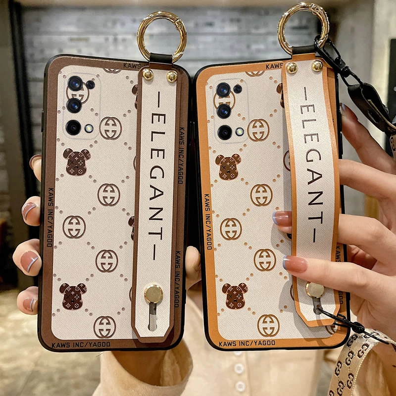 realmeQ2pro手机壳网红潮牌RMX2173保护套软防摔斜挎腕带男女款