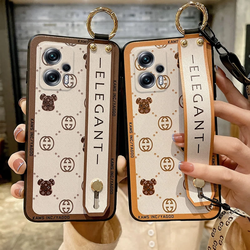 红米note11Tpro 5G国内版手机壳网红潮牌保护套软防摔斜挎腕带男