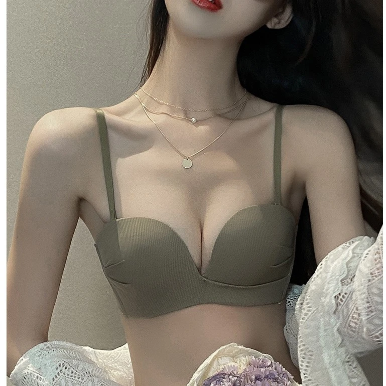 薄款内衣女聚拢小胸夏季无肩带收副乳无痕文胸2022新款爆款无钢圈