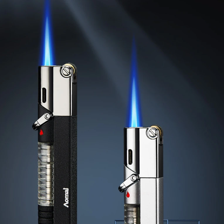 新潮流个性砂轮便携式可视气体直冲定制稀奇古怪防风打火机