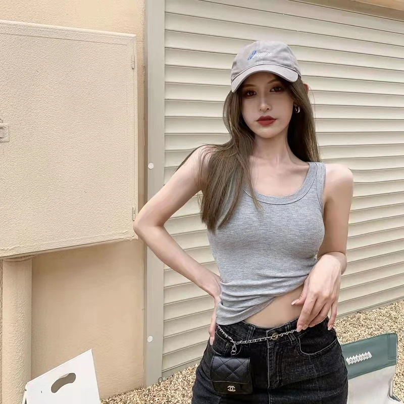 【粉丝浮力】（哦豁B2001）胖mm韩版显瘦百搭打底内搭吊带背心女