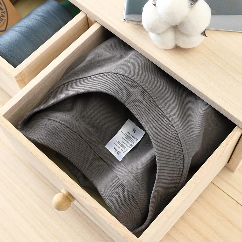 【260g重磅】纯棉圆领短袖T恤男女同款纯色宽松打底衫落肩情侣衫