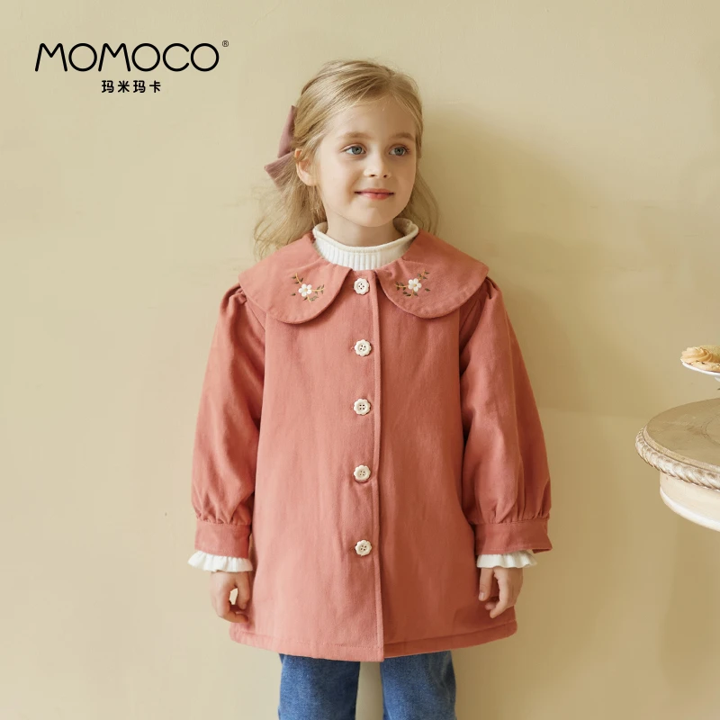 MOMOCO【302】女童冬季娃娃领可爱绣花棉服 71810101008