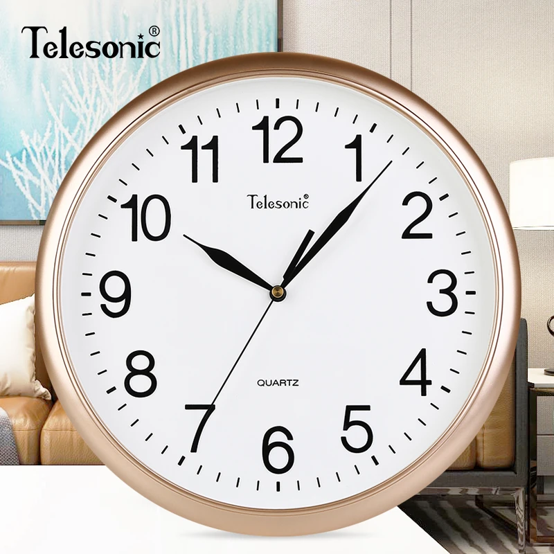 TELESONIC/天王星静音挂钟客厅简约时尚卧室餐厅会议室现代石英钟