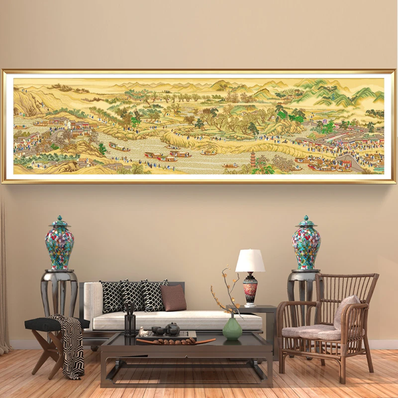 KS十字绣康熙南巡图满绣勾边中国风简约92色282 x 84cm