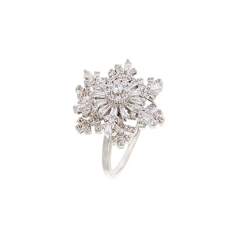 兰诺 铜合金合成锆石戒指 雪花锆石戒指时尚开口戒指52070837402