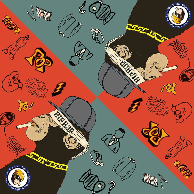 hiphop嘻哈这就是街舞头巾男女同学百变方巾儿童少年运动发带盖头