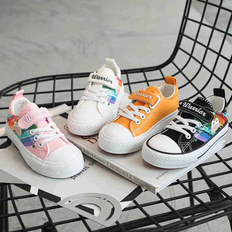 Warrior/回力春秋季男孩休闲宝宝帆布鞋魔术贴款男女童布鞋21815