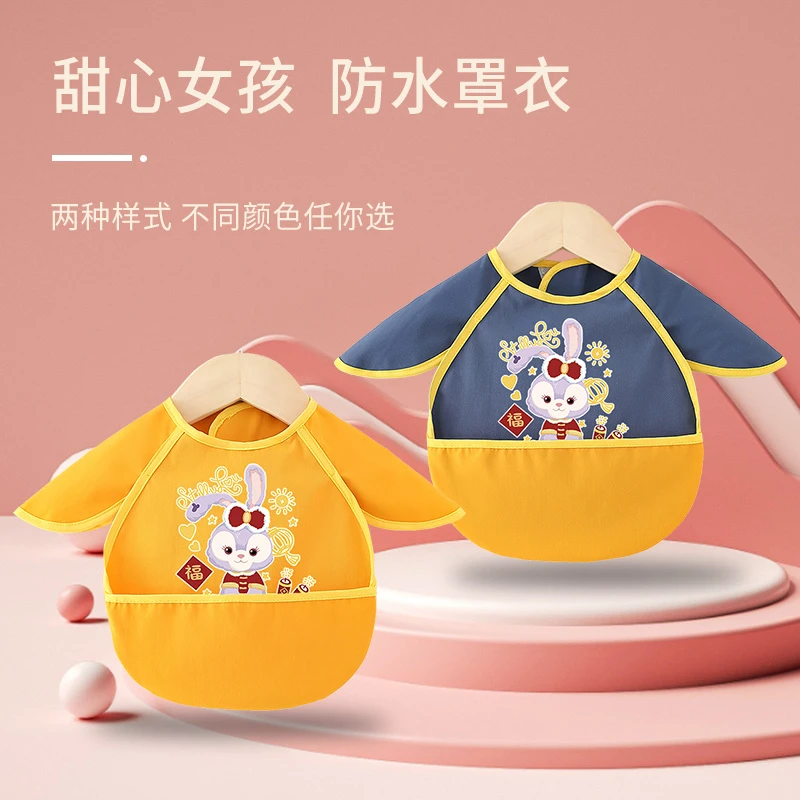 儿童罩衣宝宝吃饭围兜男女宝防水防脏反穿衣婴儿无袖饭兜夏季薄款