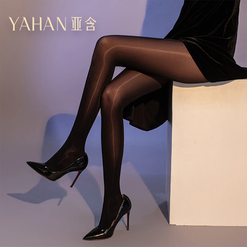 极光马油30D丝滑连裤丝袜美腿纯色加裆塑形春秋男女