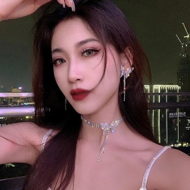 心怡项链蝴蝶结锁骨链短款颈链女简约个性优雅冷淡风百搭轻奢