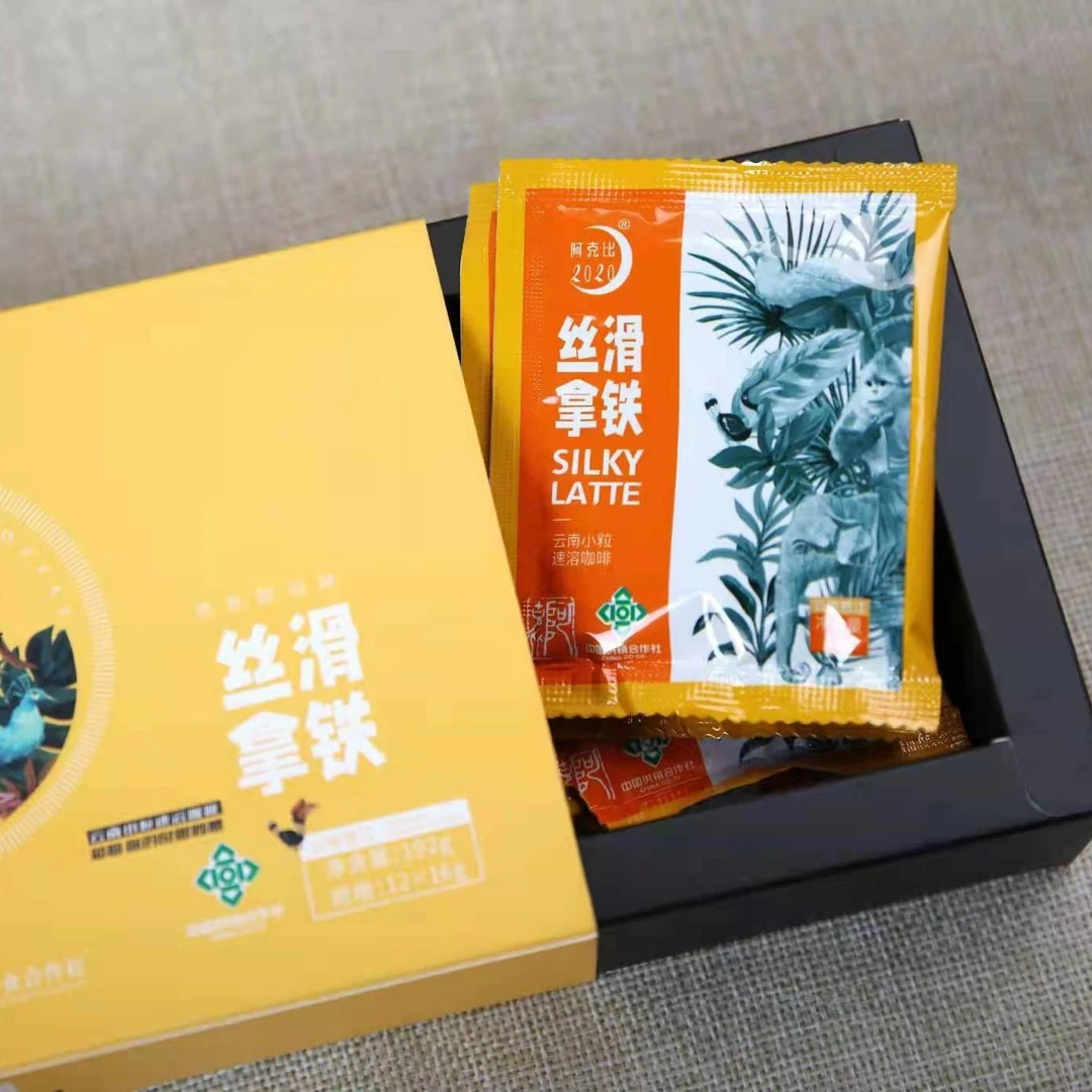 阿克比 云南怒江小粒咖啡 速溶咖啡丝滑拿铁 192克 包邮