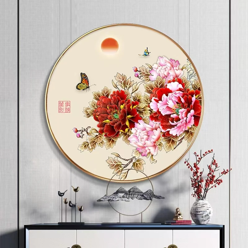 蒙娜丽莎富贵牡丹花十字绣套件27种线75*75厘米大格四股绣