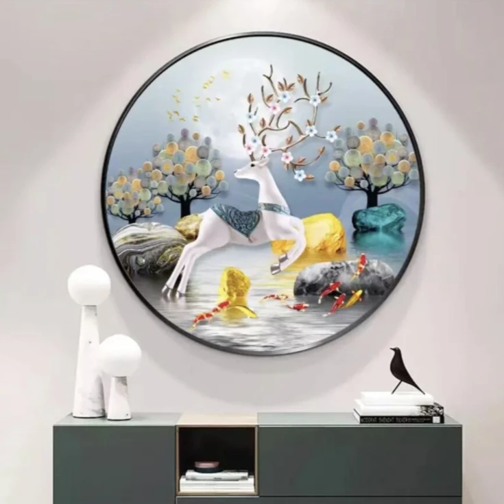 蒙娜丽莎十字绣套件：一鹿发财47种线72*72厘米大格四股