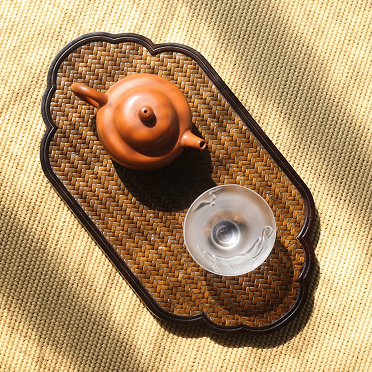 复古宋席竹茶盘 功夫茶具干泡竹制席面茶具茶台重竹家用茶托茶台