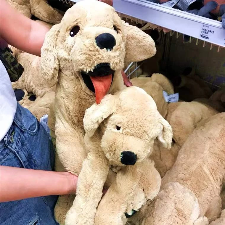 正品毛绒玩具大黄狗小黄金毛犬玩偶仿真狗狗黄色公仔礼物小黄狗