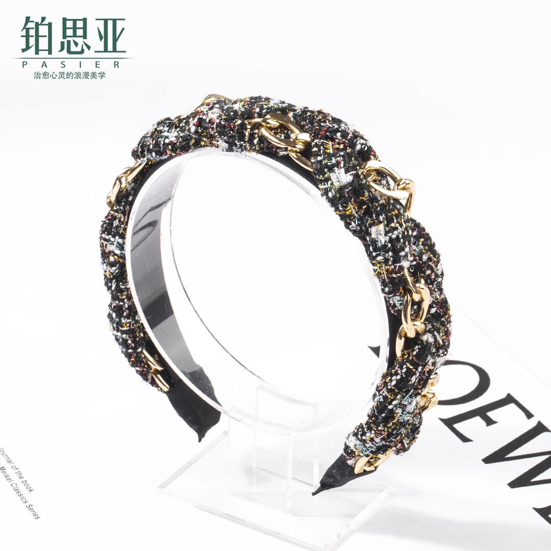 铂思亚【子衿】高颅顶头箍气质重工浪漫满钻宽边轻奢发箍FS5708彩