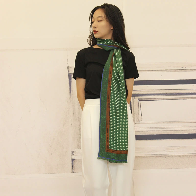 清风集蚕丝斜纹砂洗复古飘带多功能造型领带巾 长丝巾