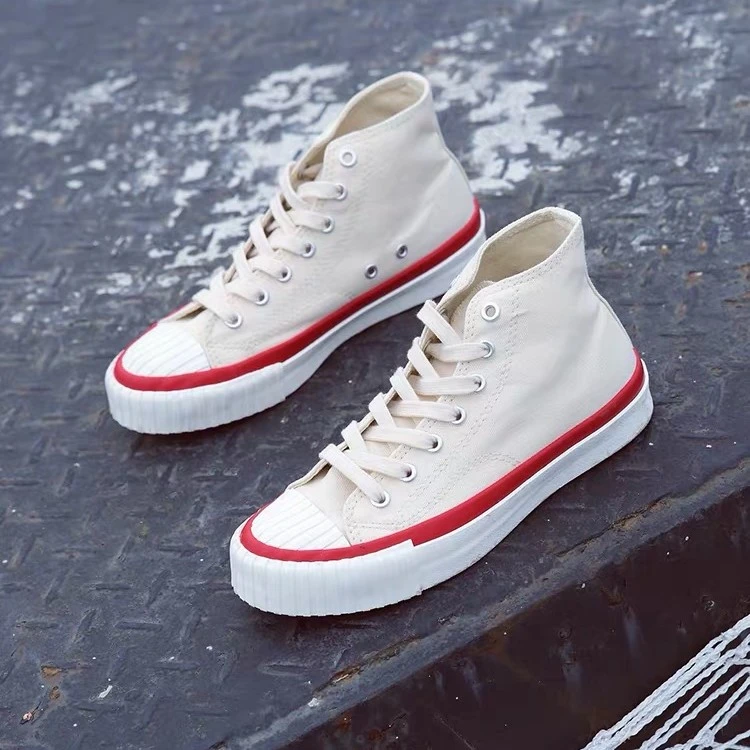 2022年新款高帮帆布鞋女韩版百搭休闲鞋复古港风网红鞋子ulzzang