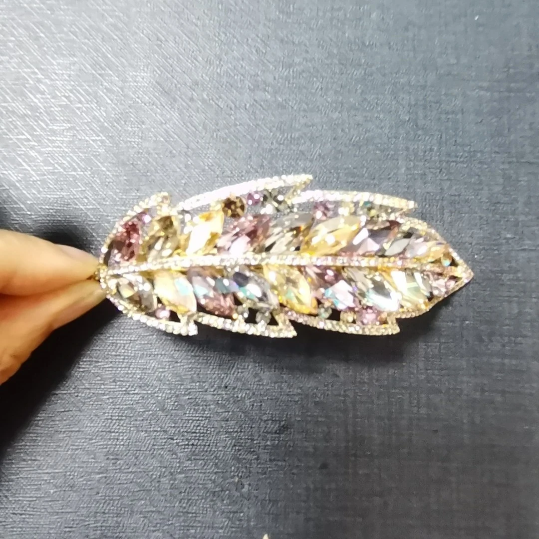 海棠鱼 锌合金发饰 FJ815中号缤纷树叶弹簧夹