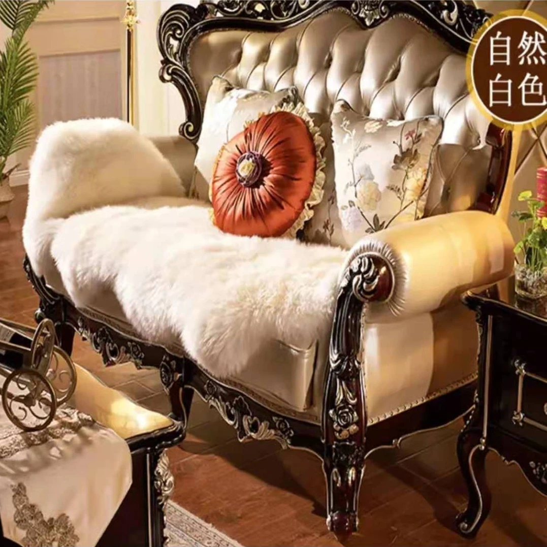 羊皮毛一体欧式真皮沙发垫阳台摇摇椅按摩椅飘窗床边脚踏加厚毛毯