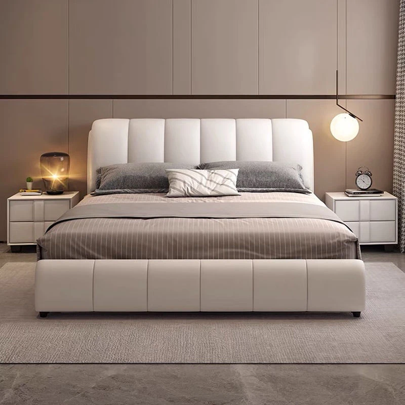 北欧布艺床现代简约小户型双人床科技布轻奢主卧大床ins风榻榻米