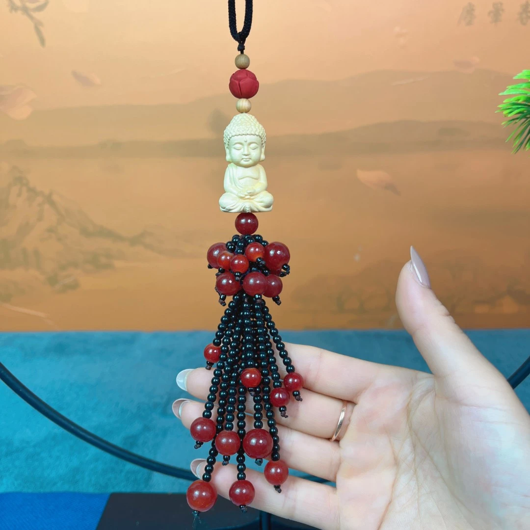黄杨木小佛车挂车内装饰用品高端汽车挂件挂饰