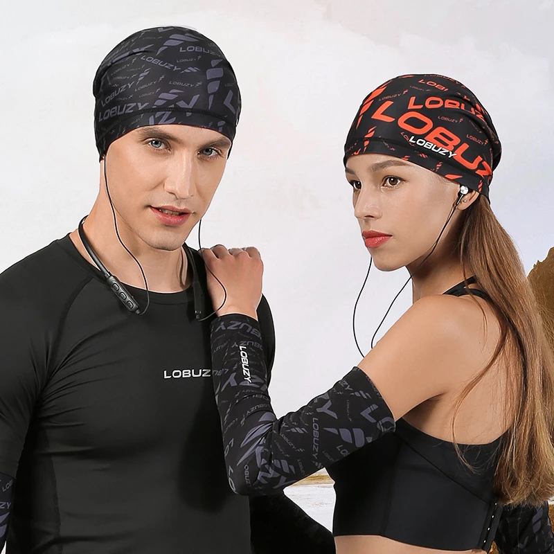 头巾男夏季跑步透气吸汗防晒薄款健身瑜伽时尚运动冰丝女士包头帽